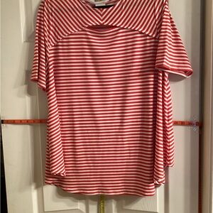 Chico's Red and White Striped Blouse
